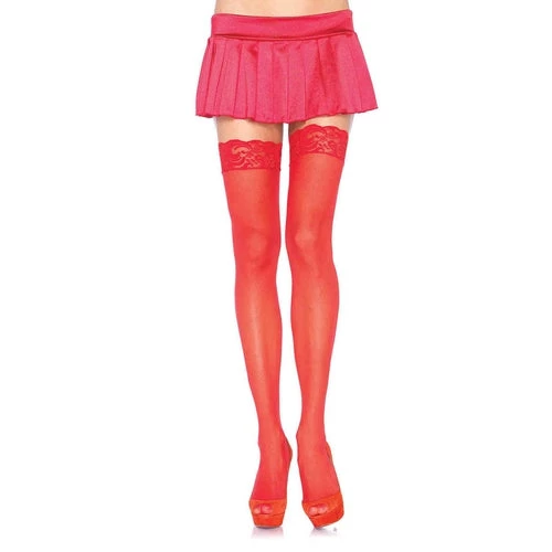 Leg Avenue Nylon Sheer Thigh Highs With Lace Top