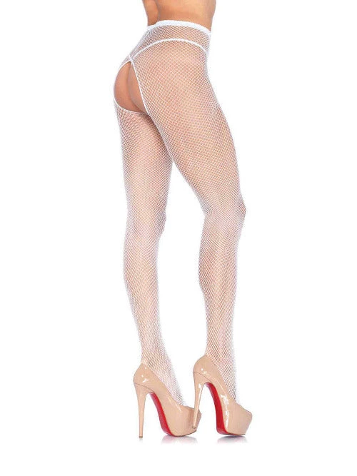 Leg Avenue Ginny Fishnet Crotchless Pantyhose