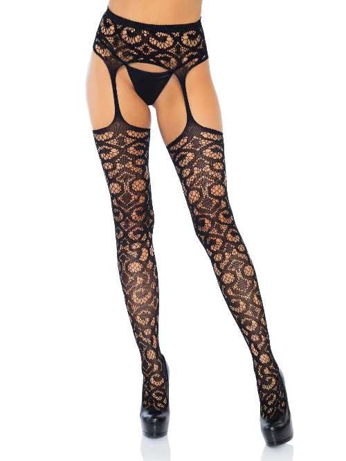 Leg Avenue Gia Lace Garter Belt Stockings Garterbelt Stockings And Suspender Hose