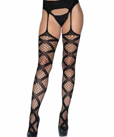Garterbelt Stockings And Suspender Hose Leg Avenue Womens Fishnet Stockings With Attached Garter Belt