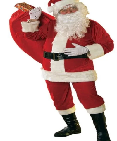 Rubies Velour Santa Suit With Gloves