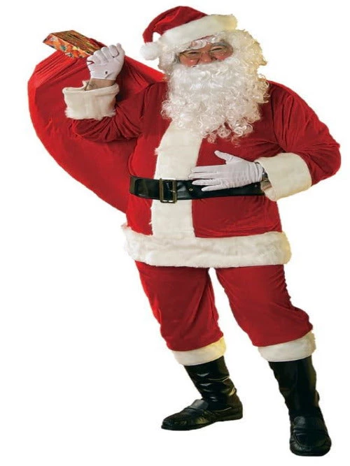Rubies Velour Santa Suit With Gloves