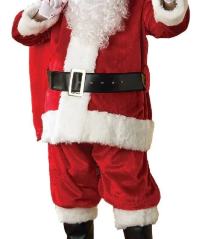 Rubies Mens Holiday Regency Plush Santa Suit With Faux Fur Trim