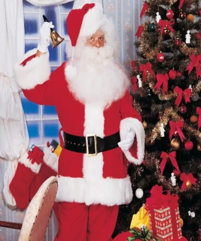 Rubies Mens Holiday Super Deluxe Velvet Adult Santa Suit With Faux Fur Trim