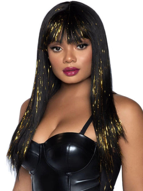 Leg Avenue 24 Inches Long Straight Bang Wig With Tinsel