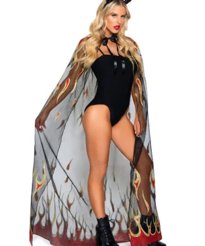Leg Avenue Glitter Flame Devil Cape And Devil Horns