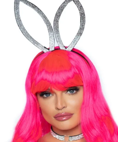 Leg Avenue Best Selling Products 2 PC Faux Rhinestone Bunny Ear Headband And Heart Choker