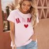 Trendsi MAMA Heart Graphic Tee Tops And Blouses