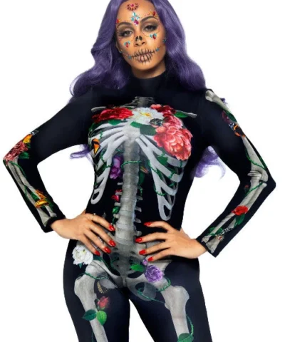 Leg Avenue 3D Floral Skeleton Catsuit Costume