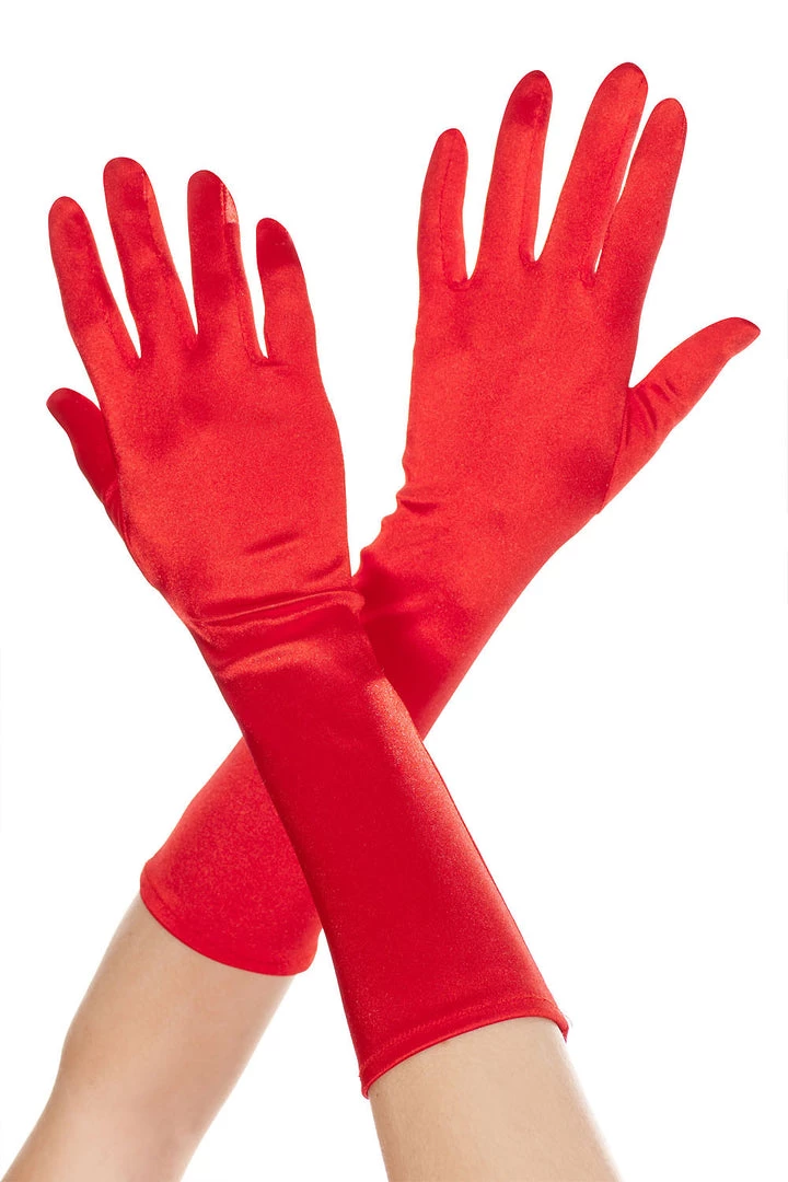 Music Legs Elbow Length Satin Gloves