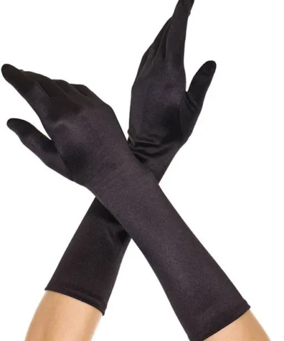 Music Legs Elbow Length Satin Gloves