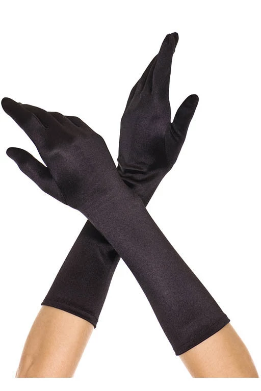 Music Legs Elbow Length Satin Gloves