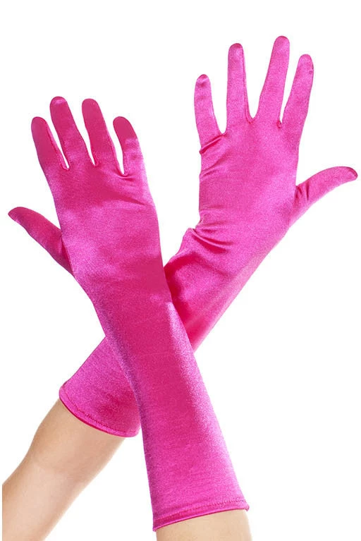 Music Legs Elbow Length Satin Gloves