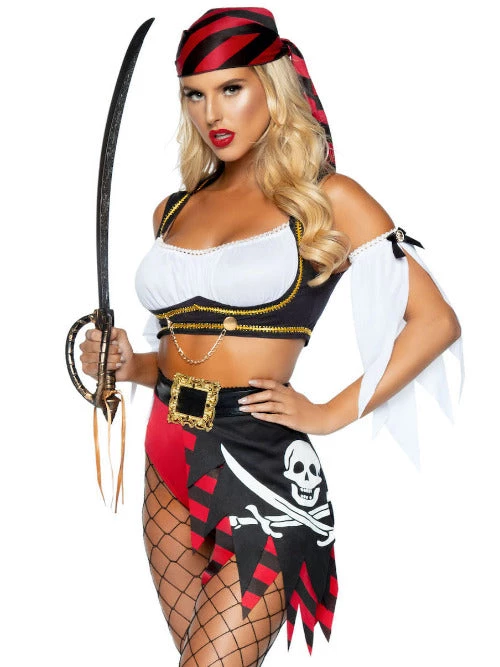 Leg Avenue 4 PC Wicked Pirate Wench Costume Ladies Pirates