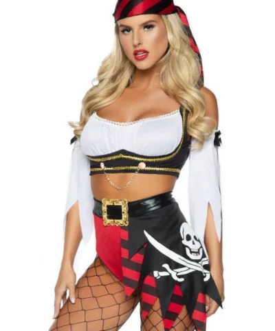 Leg Avenue 4 PC Wicked Pirate Wench Costume Ladies Pirates