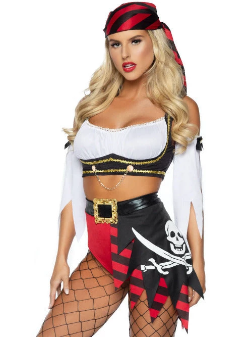 Leg Avenue 4 PC Wicked Pirate Wench Costume Ladies Pirates