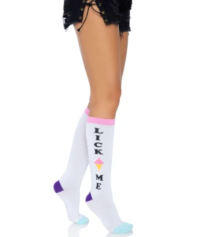 Leg Avenue Lick Me Knee Socks