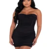 Roma Tube Ruched Mesh Mini Dress