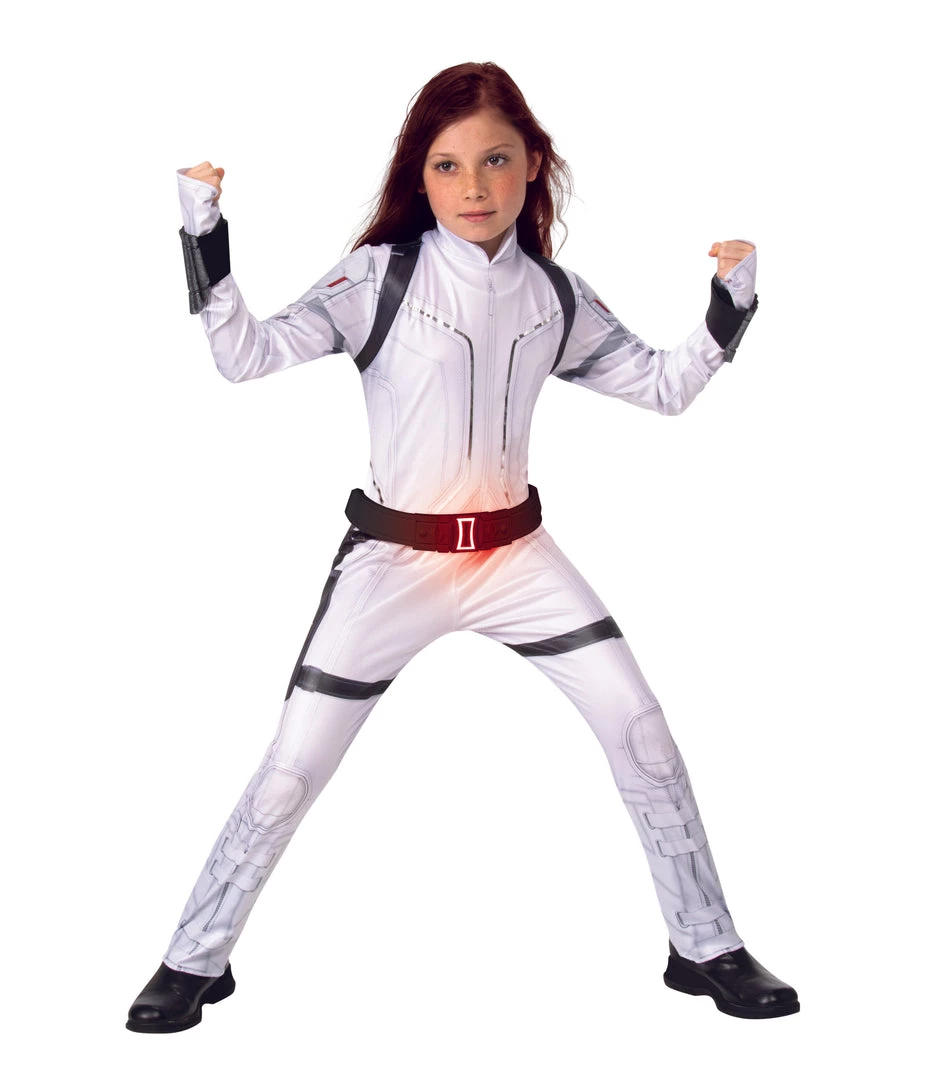 Rubies Kids Black Widow Classic Costume (White Suit) - Black Widow Movie Kids Licensed Costumes