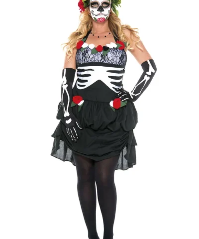 Music Legs Spooky Mrs. Muerte Womens Costume