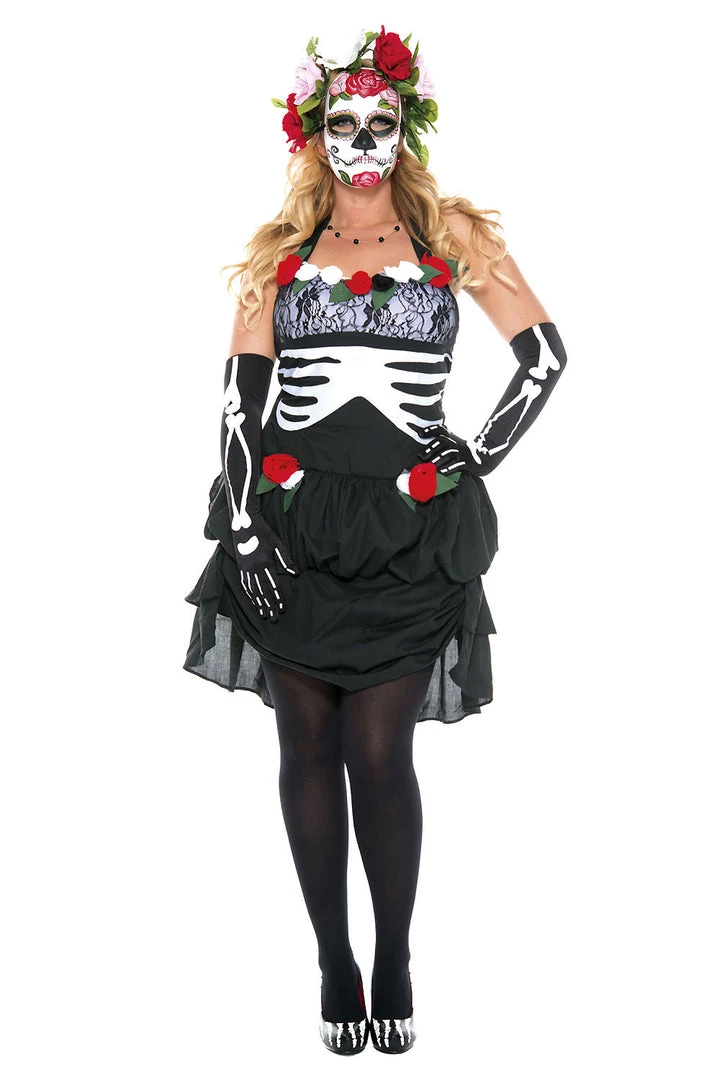 Music Legs Spooky Mrs. Muerte Womens Costume