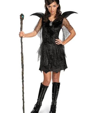 Disguise Kids Licensed Costumes Maleficent Black Gown Tween/Teen Deluxe