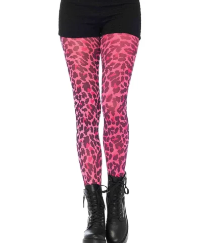 Sheer Opaque Tights Leg Avenue Women's Neon Leopard Print Opaque Tights