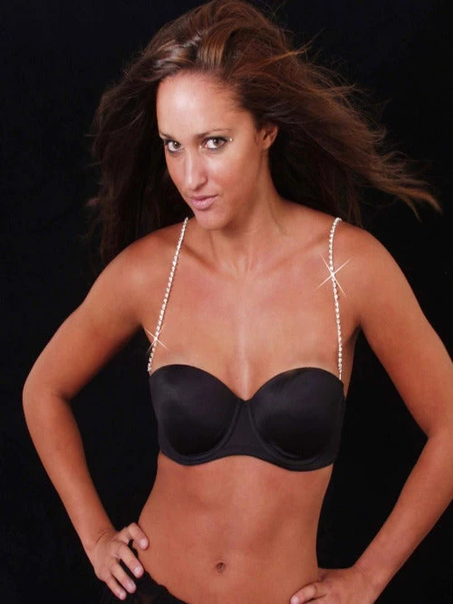 Western Fashion Rhinestone Bra Strap 1 Row – Silver Costume Jewelry