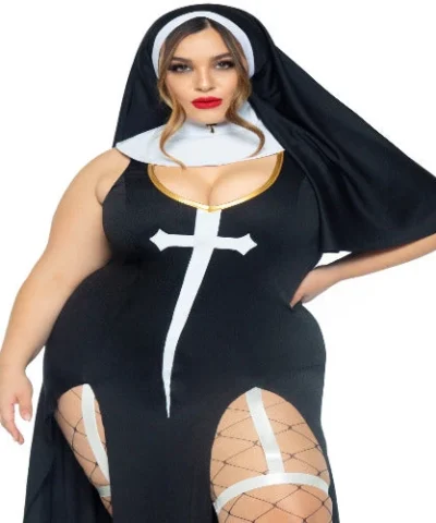 Leg Avenue Military & Uniforms Plus Sultry Sinner Nun Costume