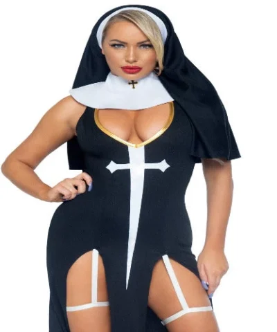 Leg Avenue Military & Uniforms Plus Sultry Sinner Nun Costume