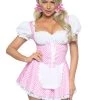 Leg Avenue Design Your Own Costumes Gingham Dress With Lace Up Front And Attached Apron.
