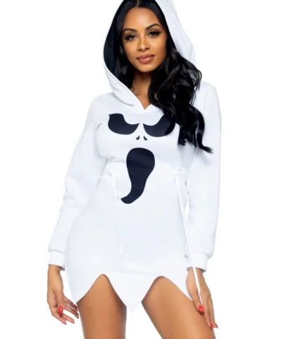 Leg Avenue Design Your Own Costumes Ghost Fleece Hoodie Dress.