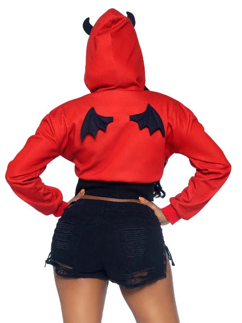 Leg Avenue Devil Cropped Hoodie Witches Vampire And Devils