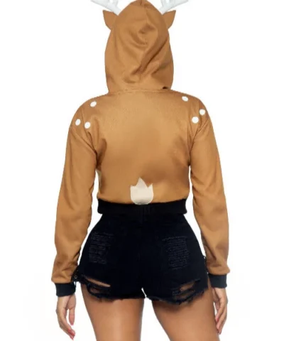 Leg Avenue Fawn Cropped Hoodie With Antler Animals