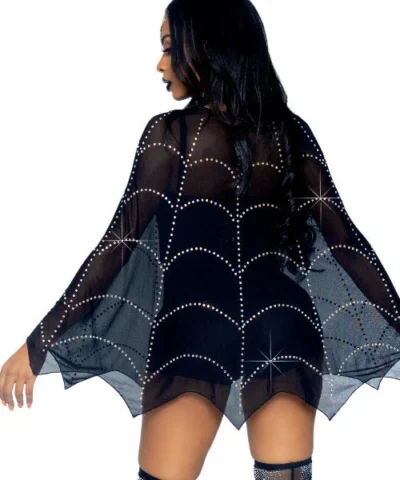 Leg Avenue Spider Web Rhinestone Costume Poncho Animals