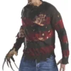 Rubies Mens Licensed Costumes Rubie's Men's Nightmare On Elm St Adult Costume Sweater With Burning Latex Flesh