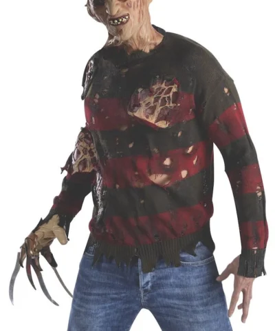 Rubies Mens Licensed Costumes Rubie's Men's Nightmare On Elm St Adult Costume Sweater With Burning Latex Flesh