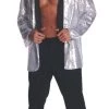 Rubies Mens Silver Sequin Jacket Oldies Time Period