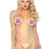 Leg Avenue Teddy And Bodysuits Taste The Rainbow Fishnet Bodysuit