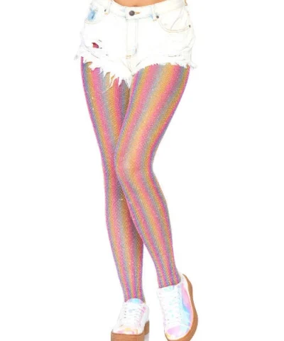 Leg Avenue Net & Lace Tights Nova Rainbow Striped Fishnet Tights