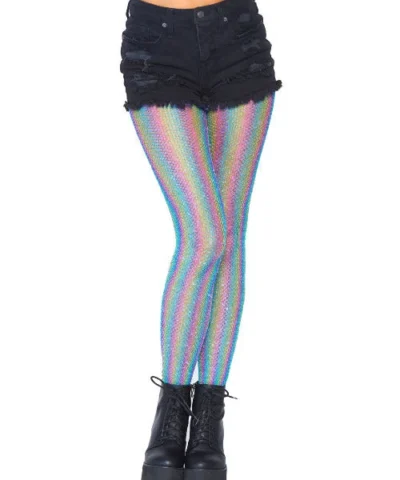 Leg Avenue Net & Lace Tights Nova Rainbow Striped Fishnet Tights