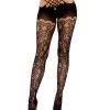 Leg Avenue Net & Lace Tights Ivy Lace Crotchless Pantyhose