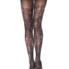 Leg Avenue Drew Floral Vine Fishnet Tights Net & Lace Tights