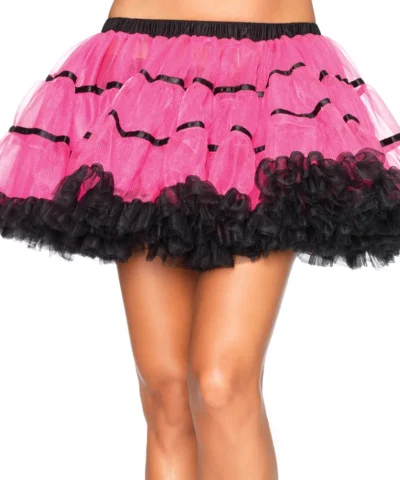 Leg Avenue Layered Satin Striped Tulle Petticoat