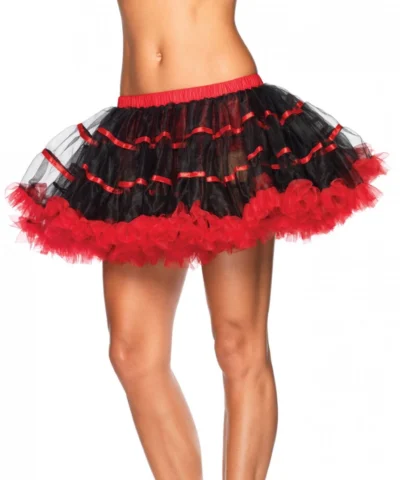 Leg Avenue Layered Satin Striped Tulle Petticoat