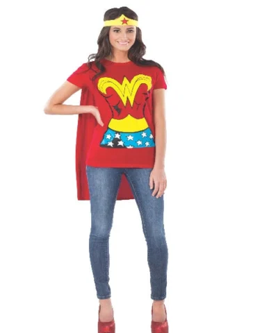 Rubies Ladies Licensed Costumes Adult Wonder Woman T-Shirt Costume