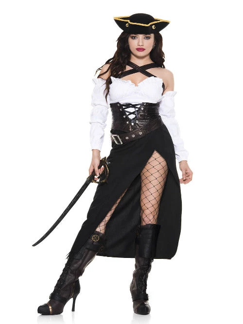 Music Legs Ladies Pirates Adventurous Captain Women Costume