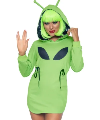 Leg Avenue Space & Aliens Alien Fleece Hoodie Dress.