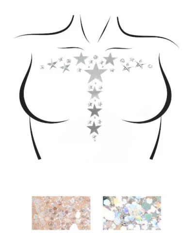Leg Avenue Kismet Adhesive Mirror Star And Rhinestone Body Sticker
