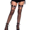 Leg Avenue Bat O-ring Studded Thigh High Garter Suspender With Chain Detail Festival & Rave